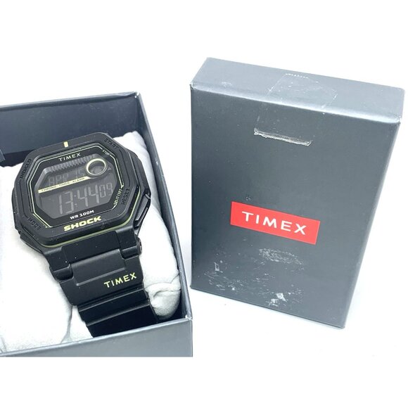 Timex Men's Watch TW2V59800 Command Encounter Digital Quartz Indiglo Black 45mm - Picture 3 of 15